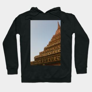 Second unusual low angle view of a Buddha stupa against clear sky. Hoodie